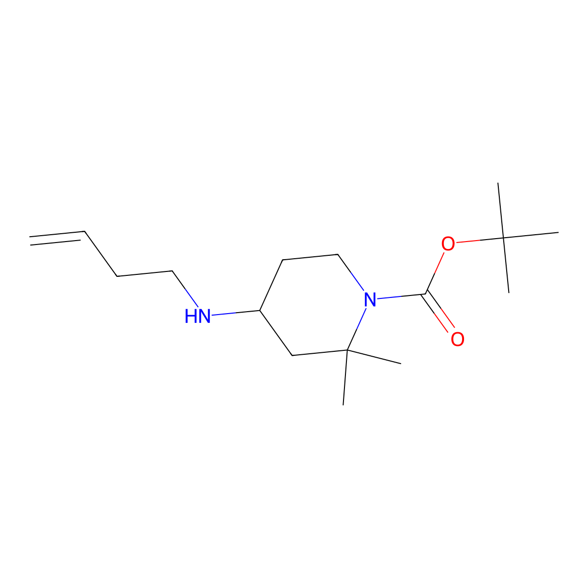 1,1-Dimethylethyl 4-(3-buten-1-ylamino)-2,2-dimethyl-1-piperidinecarboxylate molecular structure, CAS 2000113-33-5