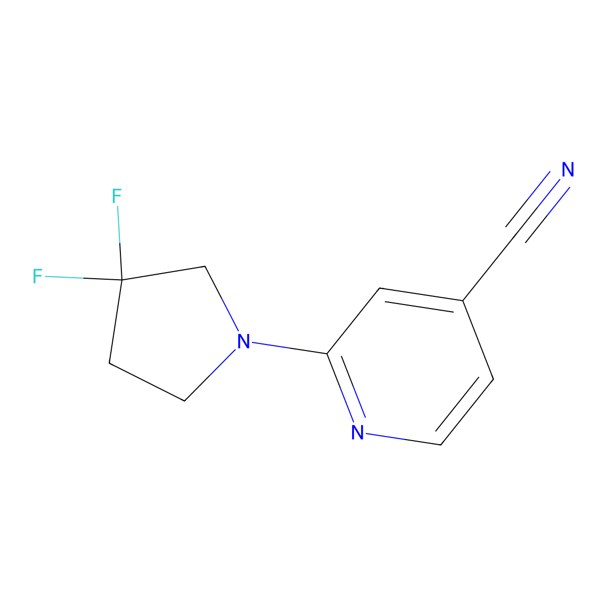 2-(3,3-Difluoro-pyrrolidin-1-yl)-isonicotinonitrile molecular structure, CAS 2000132-24-9