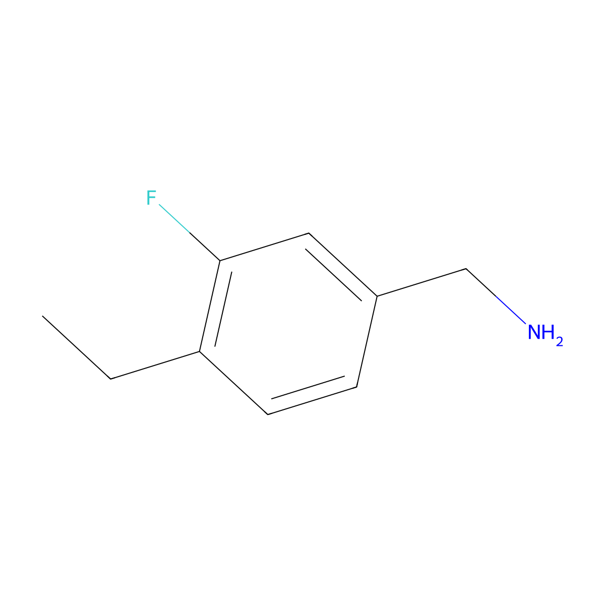 (4-Ethyl-3-fluorophenyl)methanamine molecular structure, CAS 2000147-65-7