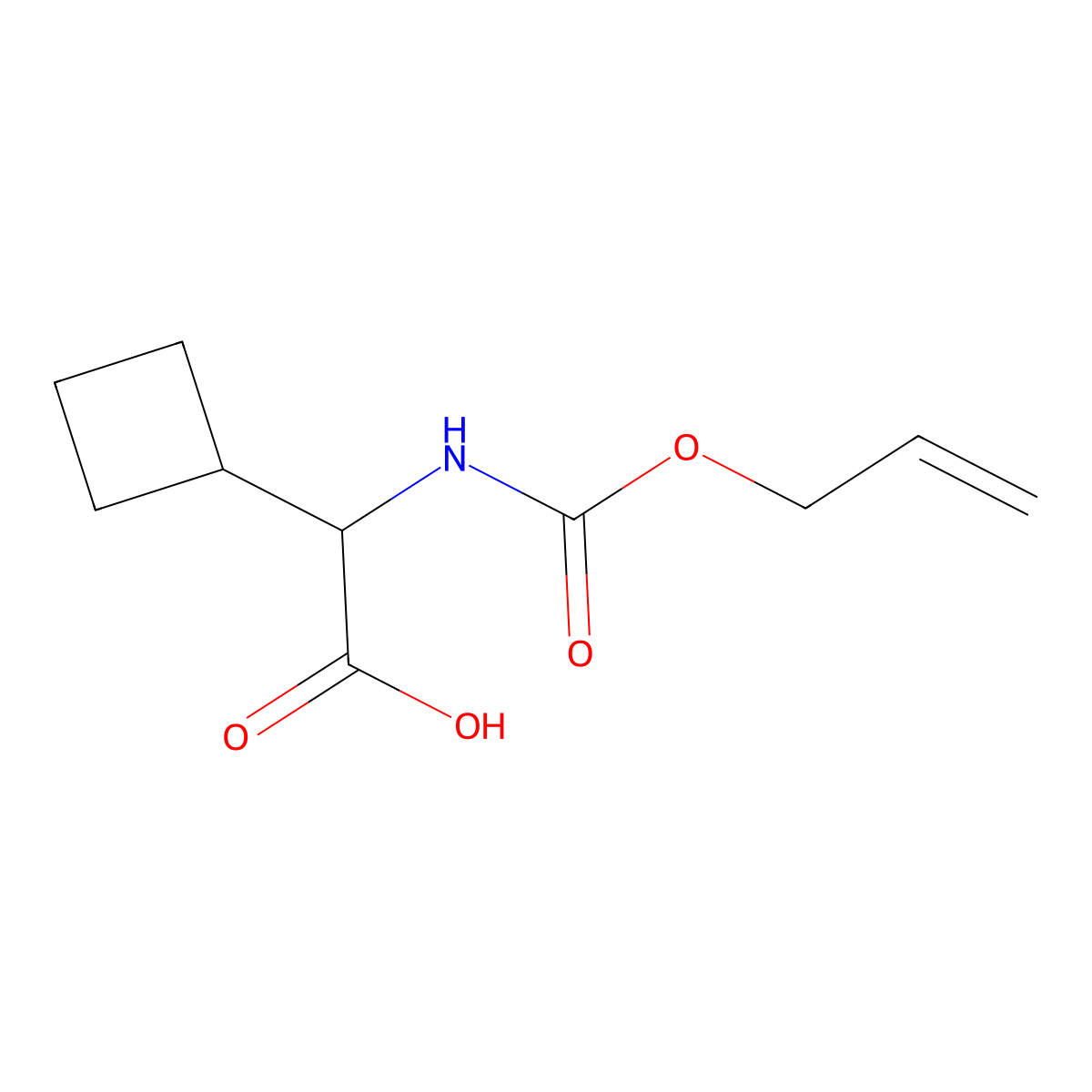 2-Cyclobutyl-2-{[(prop-2-en-1-yloxy)carbonyl]amino}acetic acid molecular structure, CAS 2000182-52-3