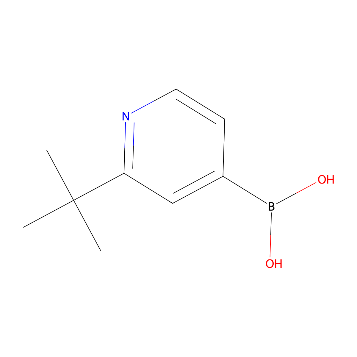 (2-(tert-Butyl)pyridin-4-yl)boronic acid molecular structure, CAS 2000187-68-6