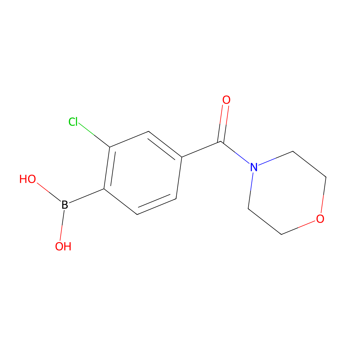 2-Chloro-4-(4-morpholinylcarbonyl)benzeneboronic acid molecular structure, CAS 2000187-73-3
