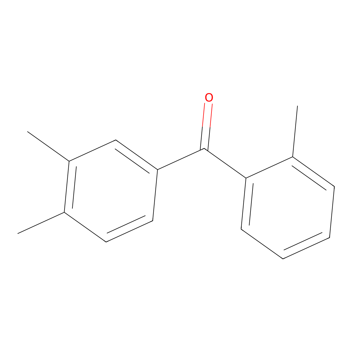 (3,4-Dimethylphenyl)(2-methylphenyl)methanone molecular structure, CAS 20002-30-6