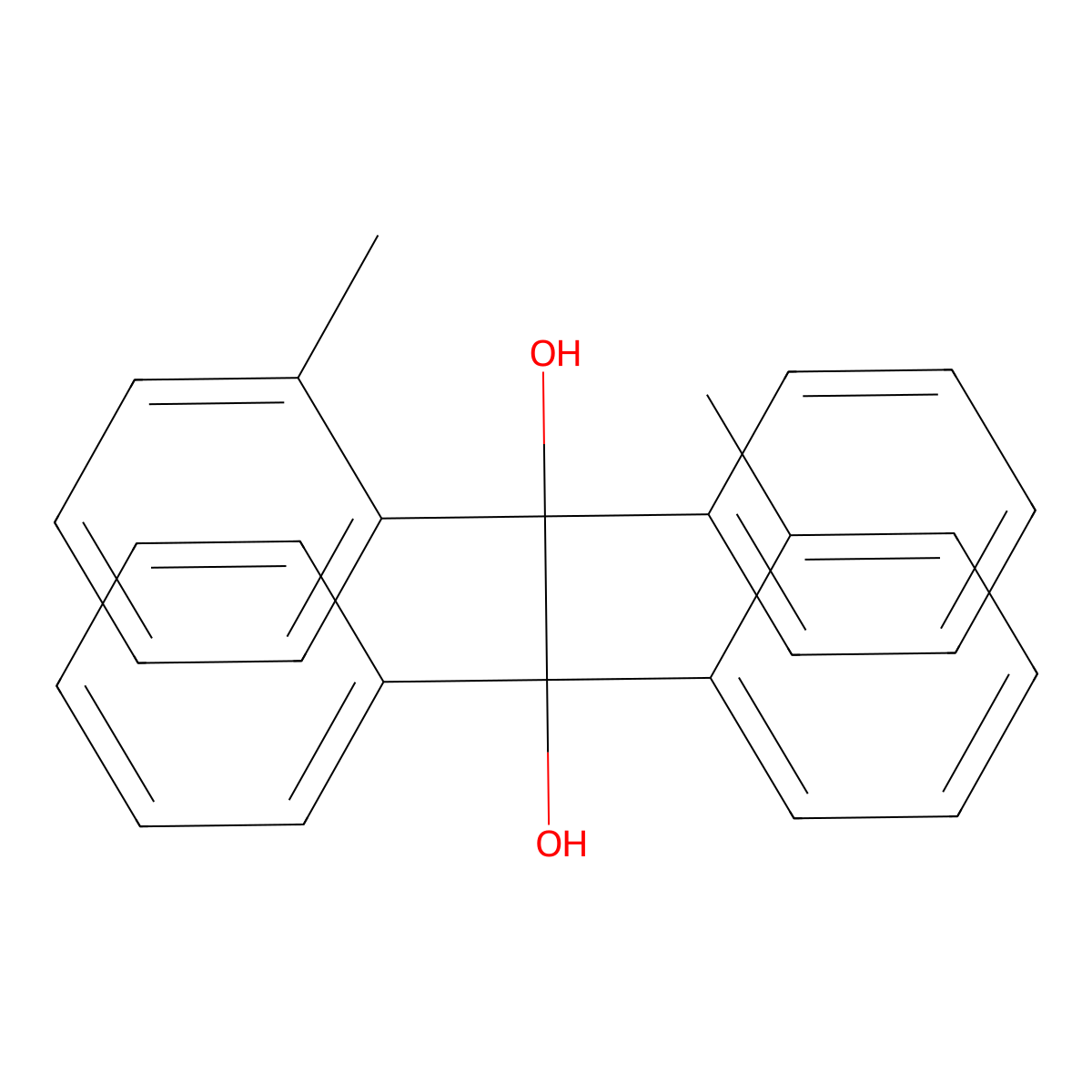 1,2-Bis(2-methylphenyl)-1,2-diphenyl-1,2-ethanediol molecular structure, CAS 20002-32-8