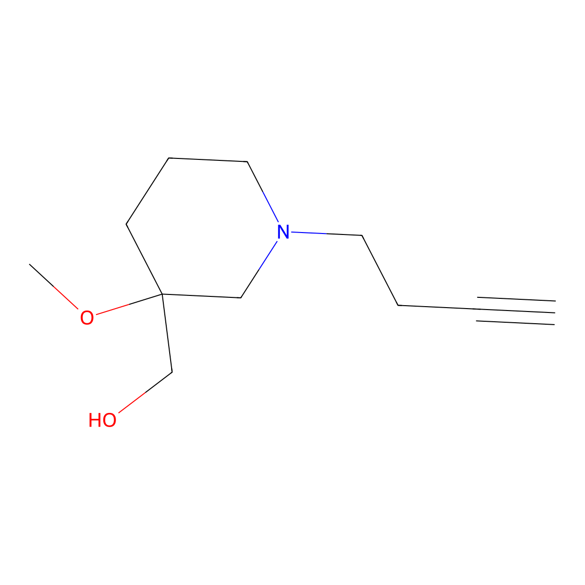 [1-(But-3-yn-1-yl)-3-methoxypiperidin-3-yl]methanol molecular structure, CAS 2000223-25-4