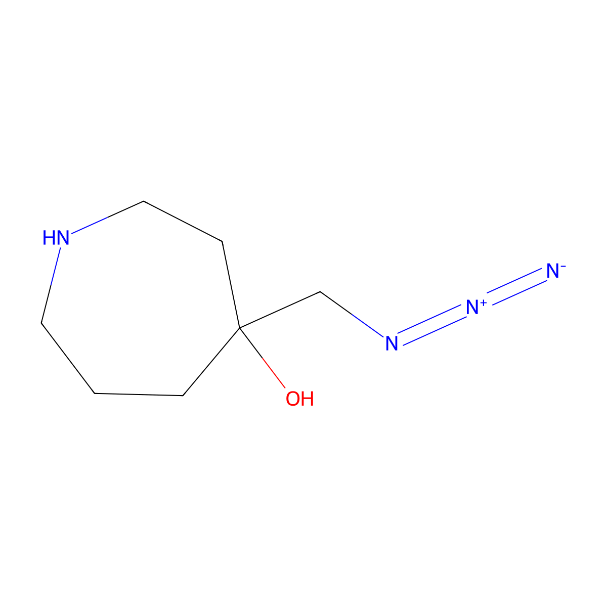 4-(Azidomethyl)azepan-4-ol molecular structure, CAS 2000223-32-3
