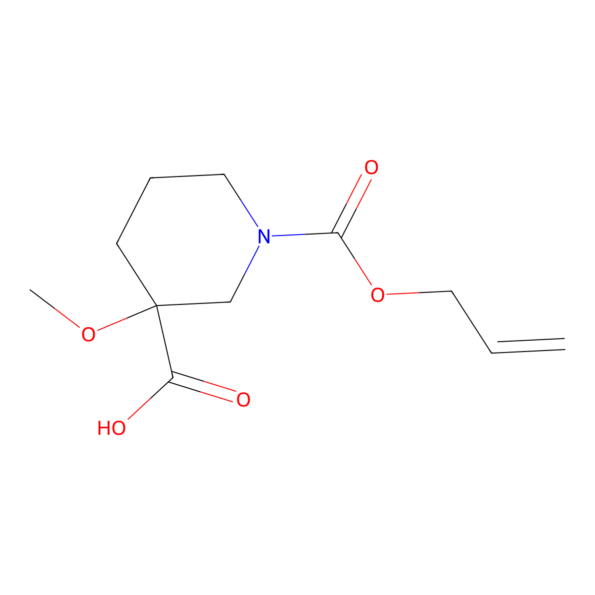 3-Methoxy-1-[(prop-2-en-1-yloxy)carbonyl]piperidine-3-carboxylic acid molecular structure, CAS 2000346-49-4