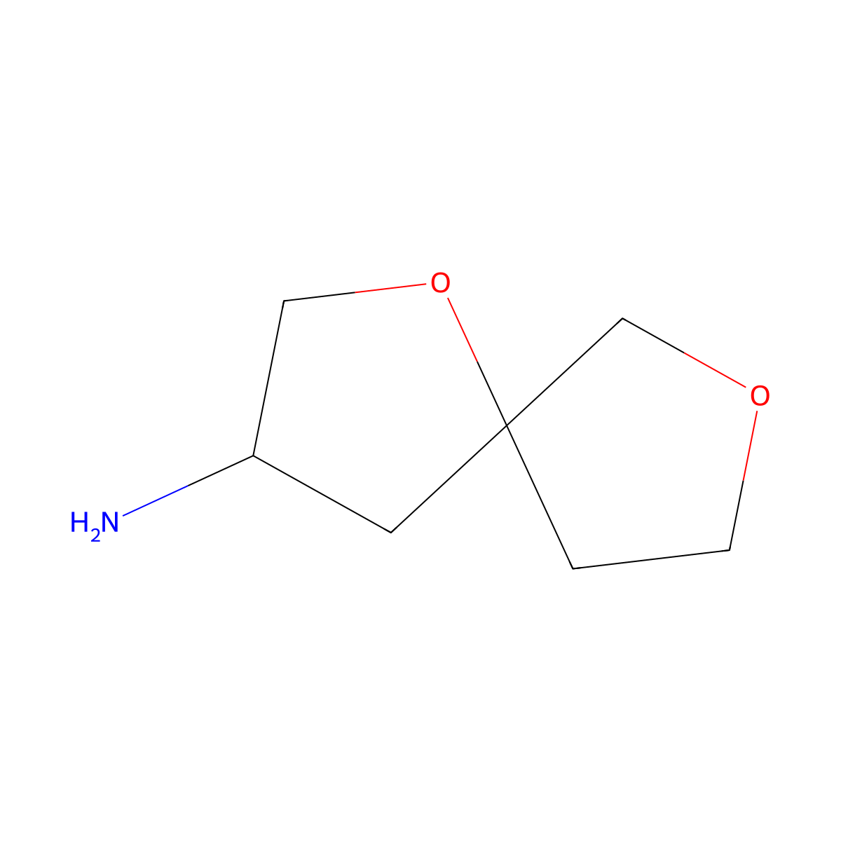 1,7-Dioxaspiro[4.4]nonan-3-amine molecular structure, CAS 2000384-55-2
