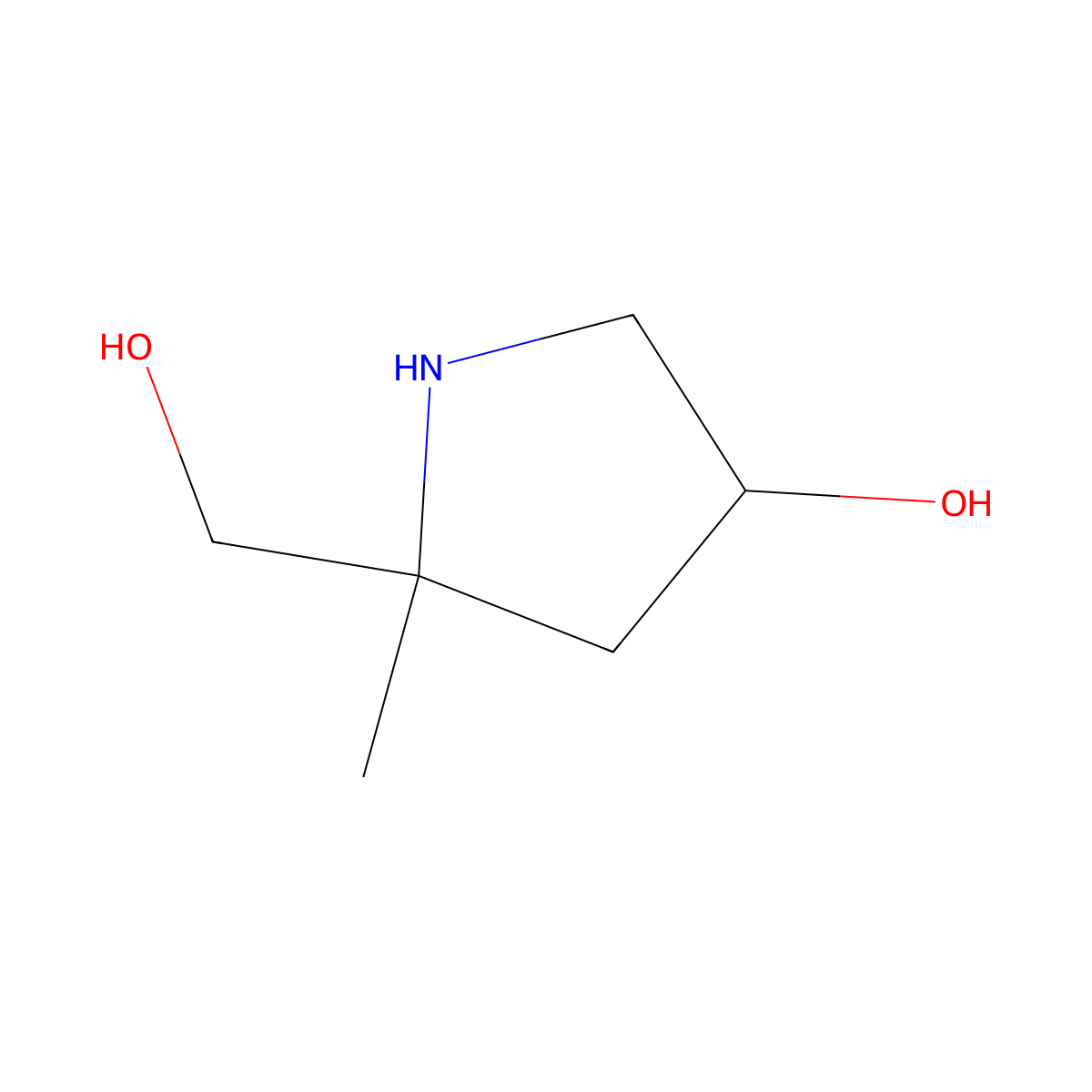 5-(Hydroxymethyl)-5-methylpyrrolidin-3-ol molecular structure, CAS 2000434-70-6