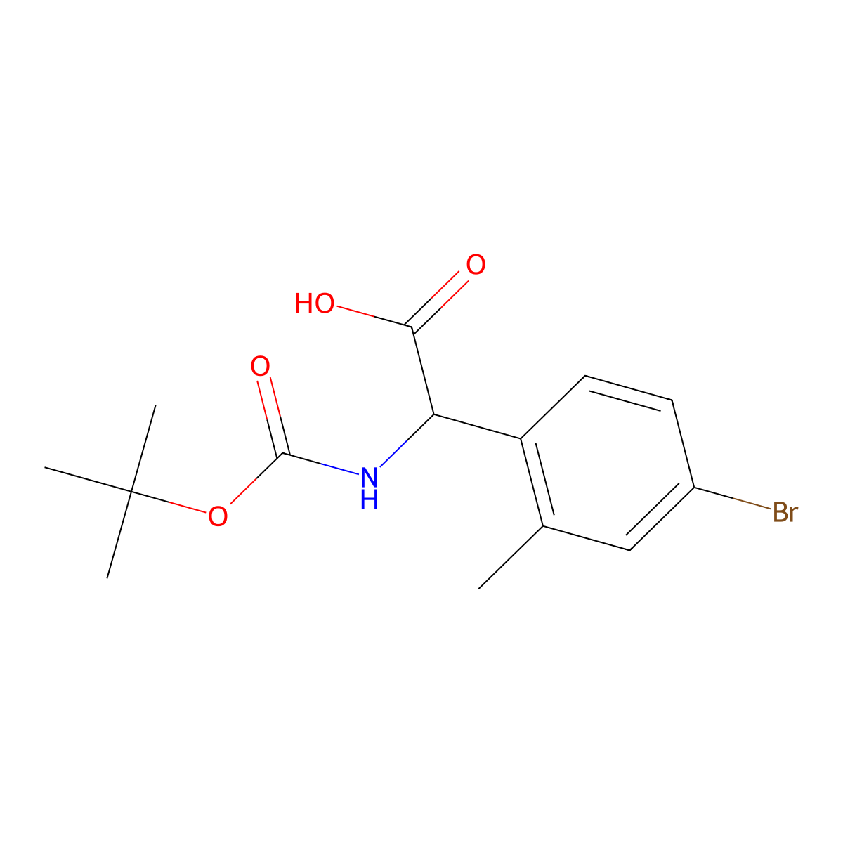 2-(4-Bromo-2-methylphenyl)-2-{[(tert-butoxy)carbonyl]amino}acetic acid molecular structure, CAS 2000441-71-2