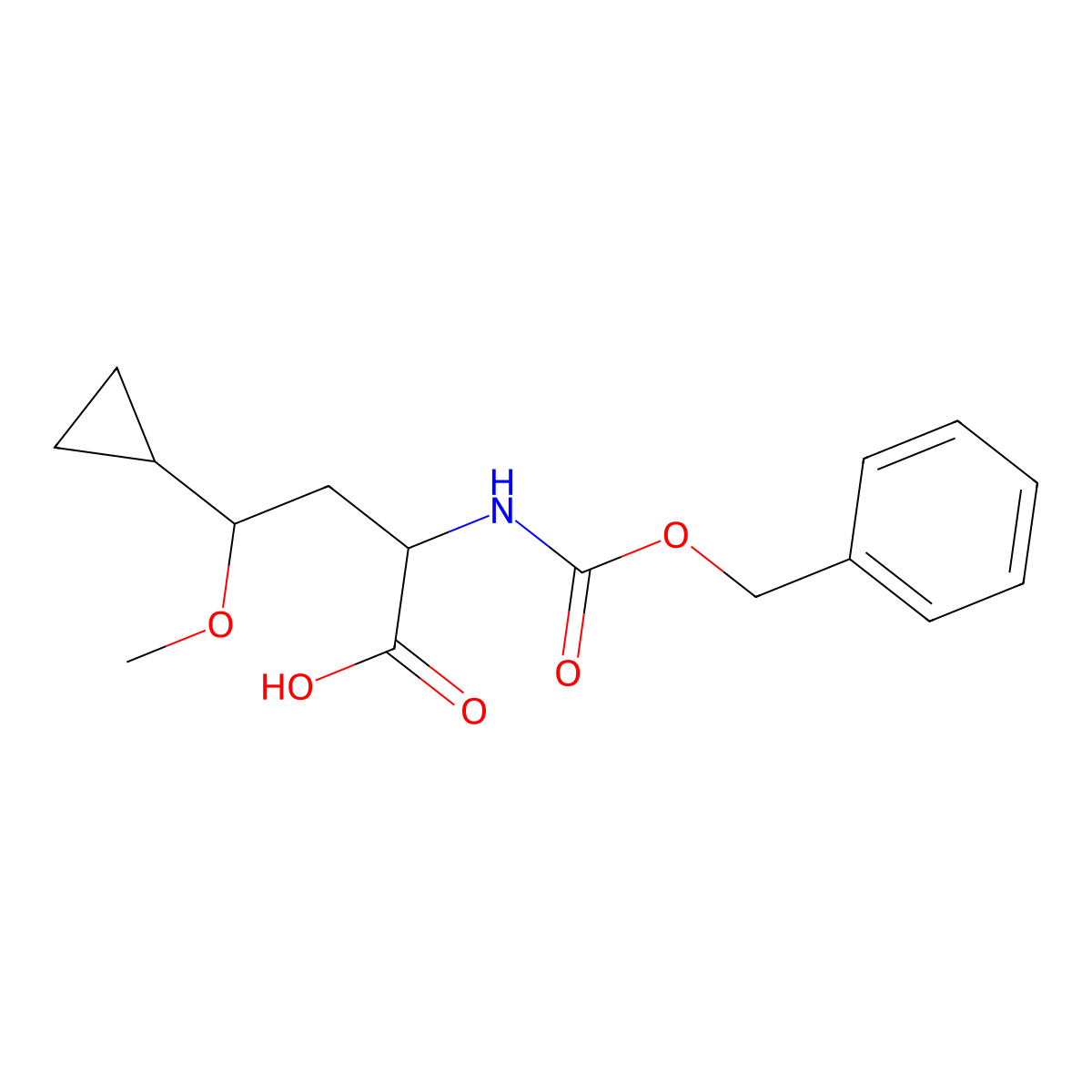 2-{[(Benzyloxy)carbonyl]amino}-4-cyclopropyl-4-methoxybutanoic acid molecular structure, CAS 2000484-76-2