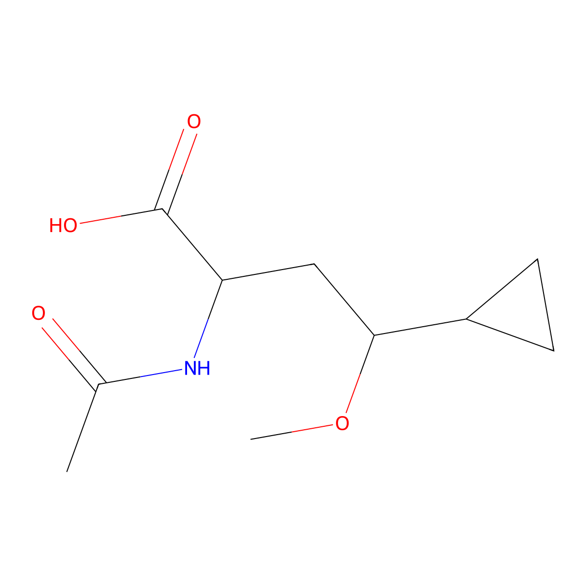 4-Cyclopropyl-2-acetamido-4-methoxybutanoic acid molecular structure, CAS 2000540-89-4