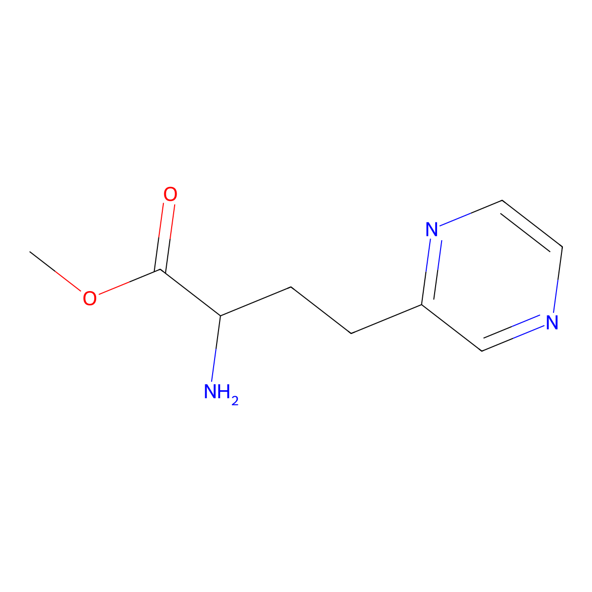 Methyl 2-amino-4-(pyrazin-2-yl)butanoate molecular structure, CAS 2000553-59-1