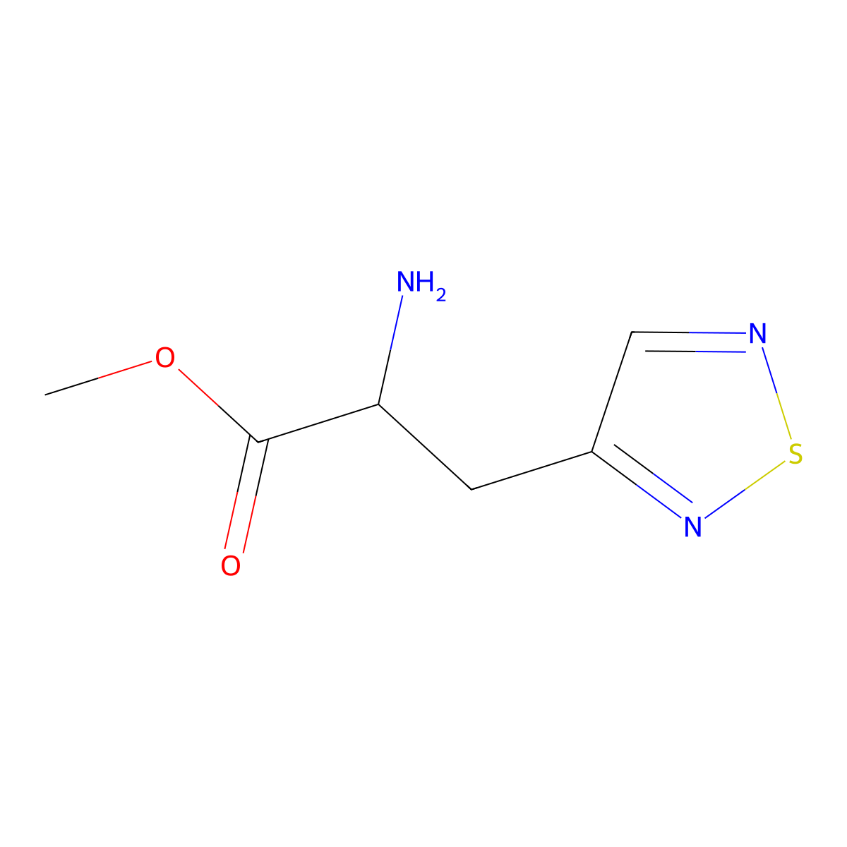 Methyl 2-amino-3-(1,2,5-thiadiazol-3-yl)propanoate molecular structure, CAS 2000553-94-4