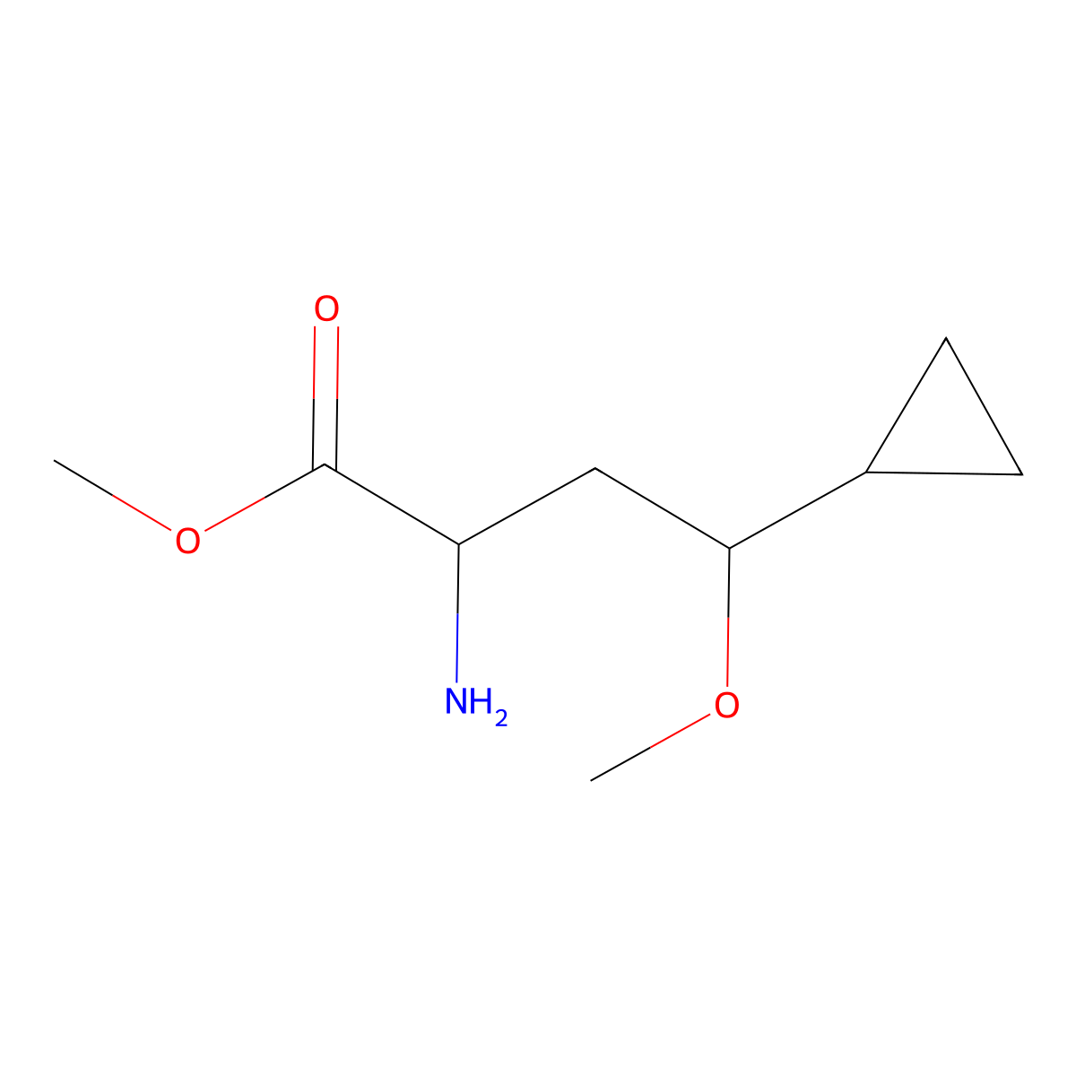 Methyl 2-amino-4-cyclopropyl-4-methoxybutanoate molecular structure, CAS 2000559-84-0