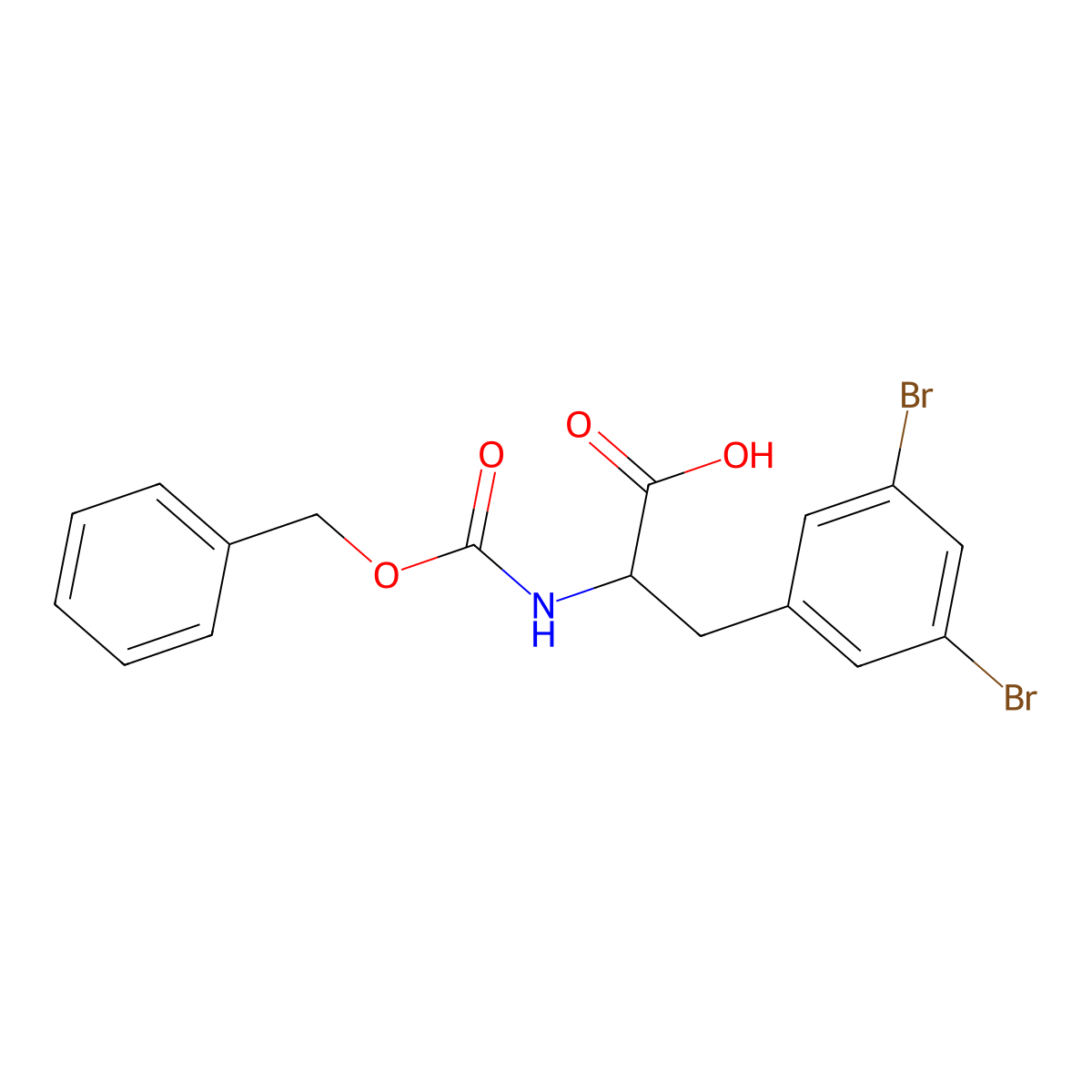 2-{[(Benzyloxy)carbonyl]amino}-3-(3,5-dibromophenyl)propanoic acid molecular structure, CAS 2000563-96-0