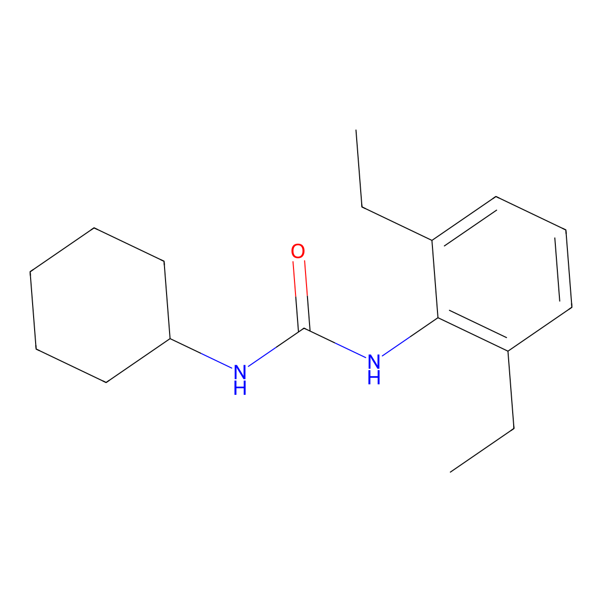 1-Cyclohexyl-3-(2,6-diethylphenyl)urea molecular structure, CAS 200058-56-6
