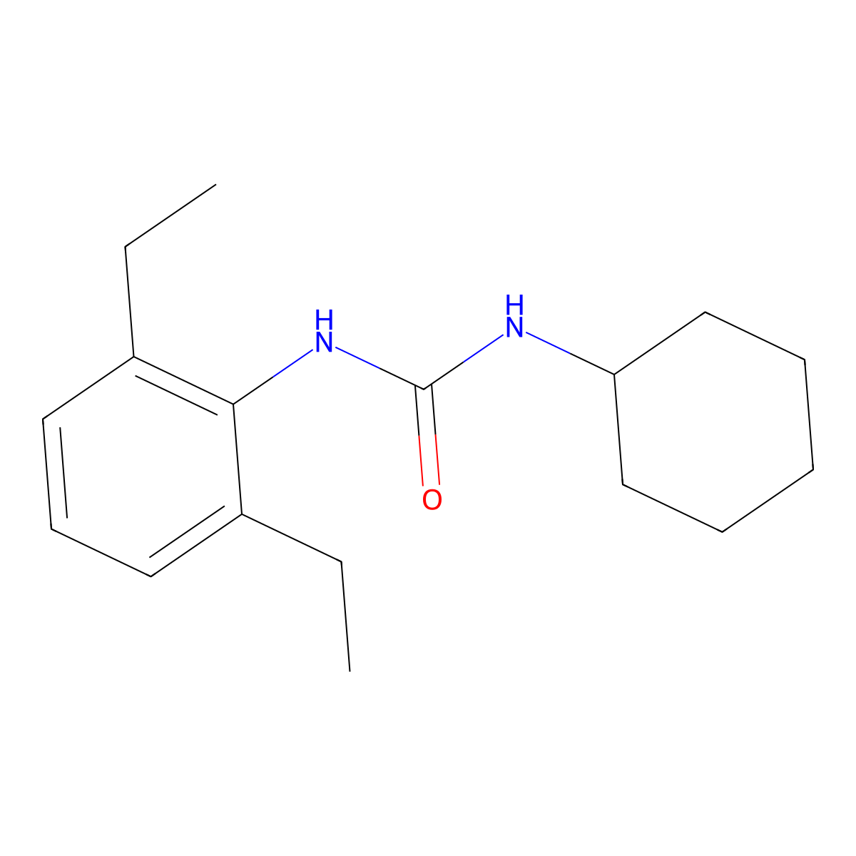 1-Cyclohexyl-3-(2,6-diethylphenyl)urea molecular structure, CAS 200058-56-6