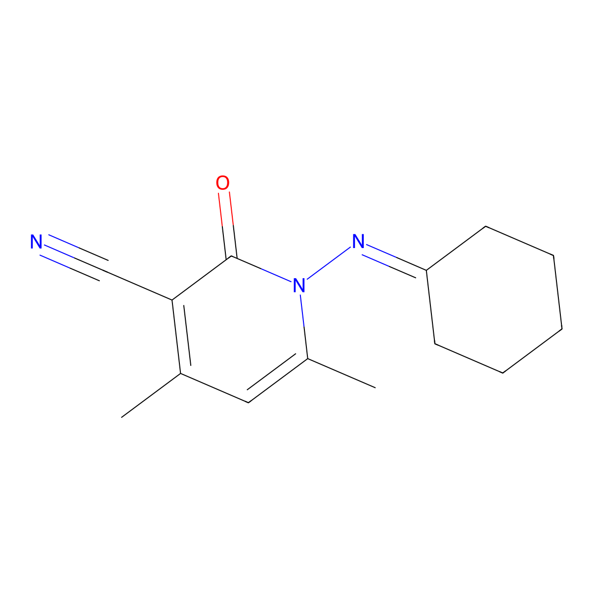 1-(Cyclohexylideneamino)-4,6-dimethyl-2-oxopyridine-3-carbonitrile molecular structure, CAS 200058-93-1