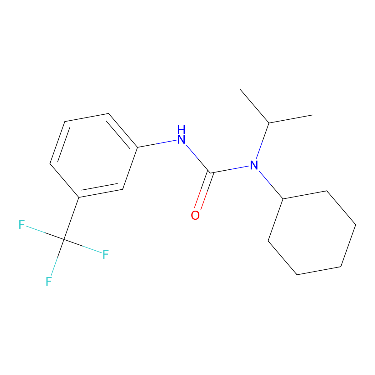N-cyclohexyl-N-isopropyl-N'-[3-(trifluoromethyl)phenyl]urea molecular structure, CAS 200059-01-4