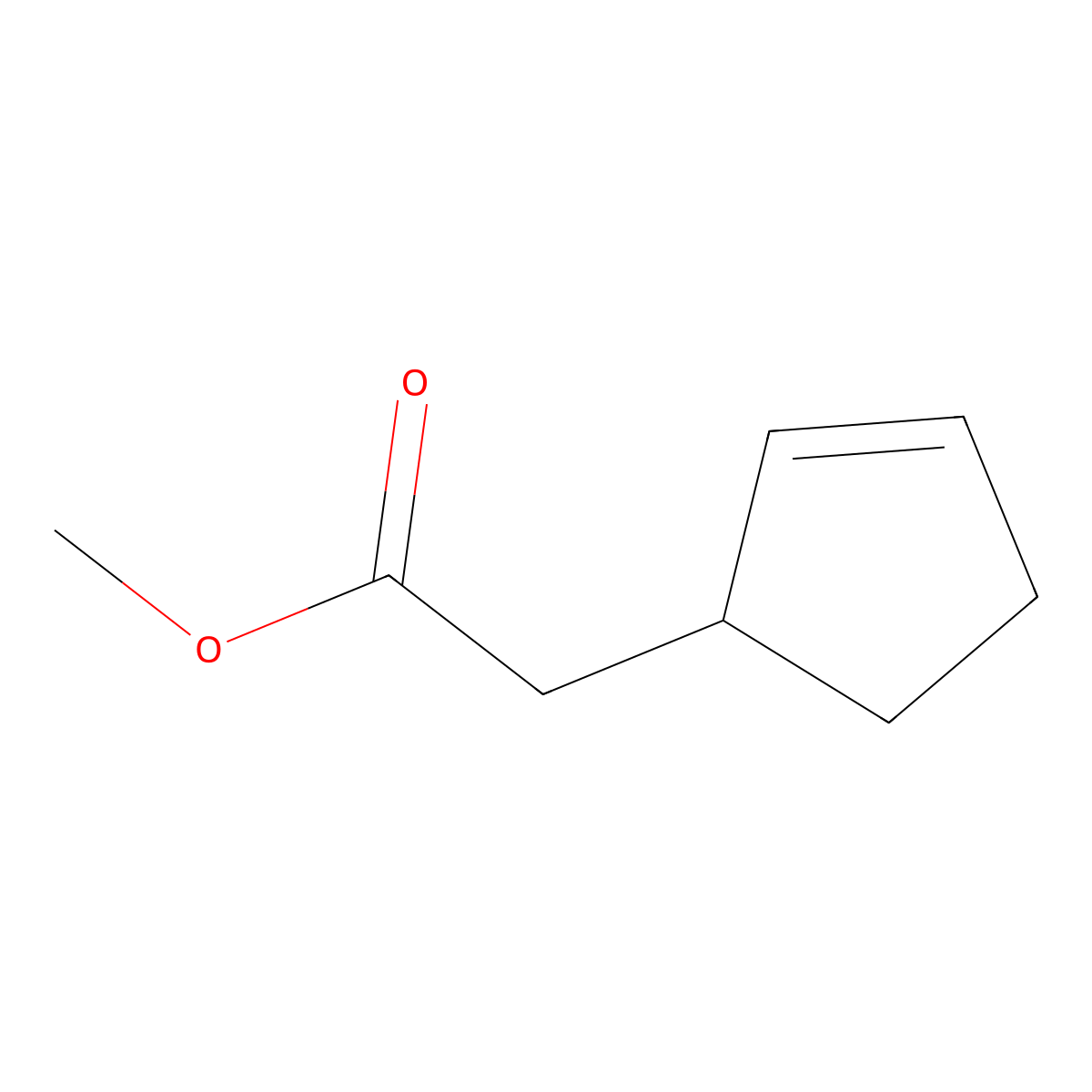 Methyl cyclopent-2-ene-1-acetate molecular structure, CAS 20006-85-3