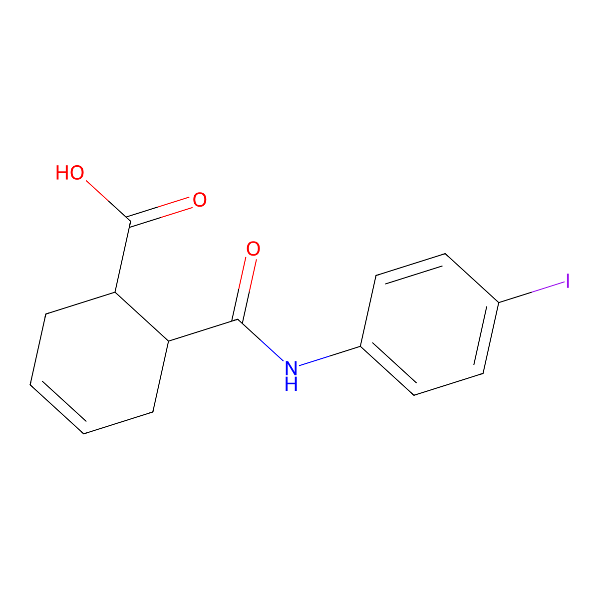 6-[(4-Iodophenyl)carbamoyl]cyclohex-3-ene-1-carboxylic acid molecular structure, CAS 200060-20-4