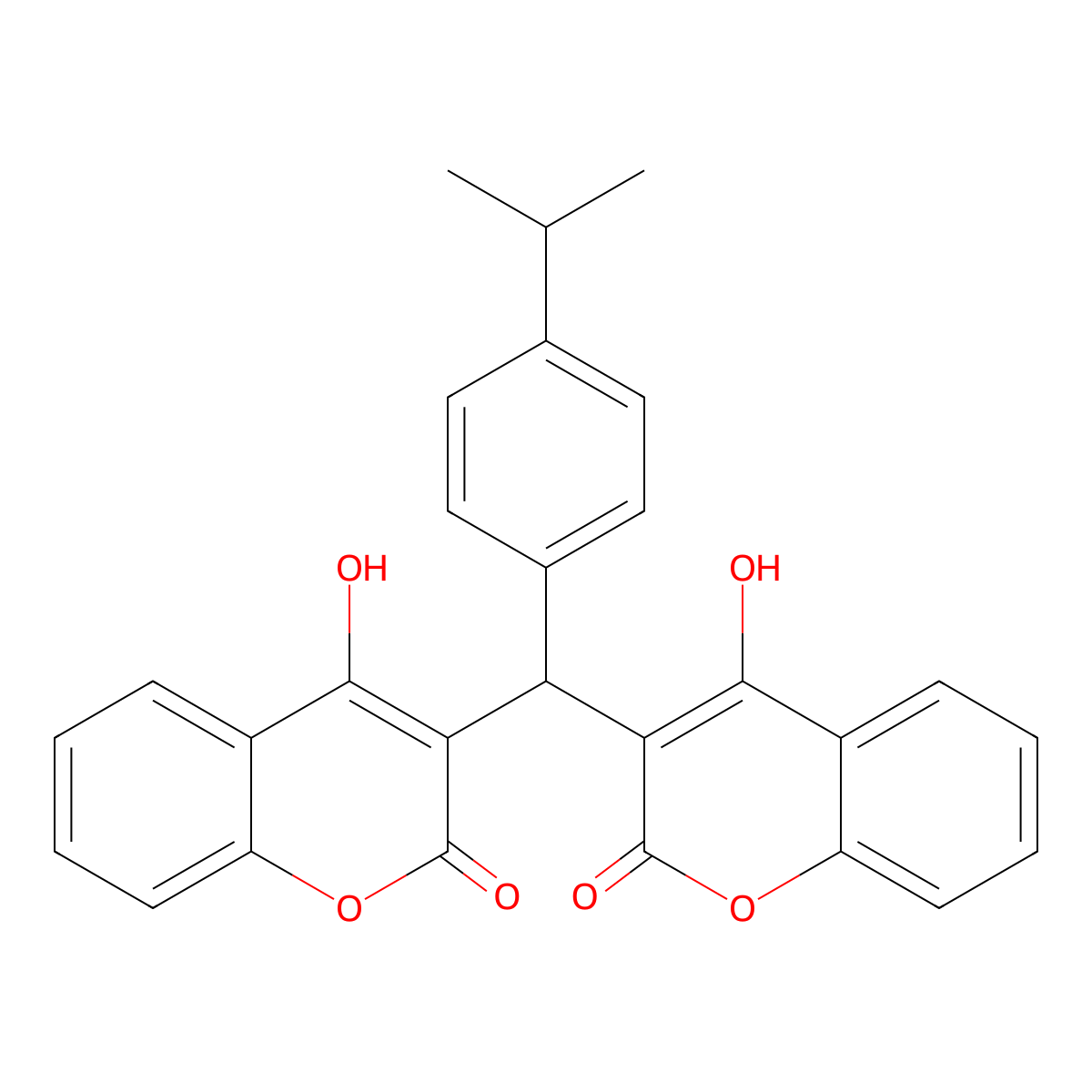 3,3'-(4-Isopropylbenzylidene)bis(4-hydroxycoumarin) molecular structure, CAS 200060-89-5