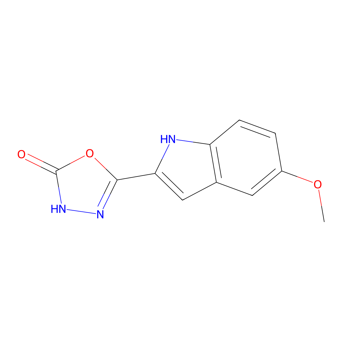 5-(5-Methoxy-1H-indol-2-yl)-1,3,4-oxadiazol-2(3H)-one molecular structure, CAS 200061-92-3