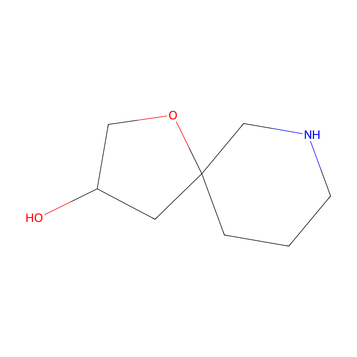 1-Oxa-7-azaspiro[4.5]decan-3-ol molecular structure, CAS 2000617-01-4