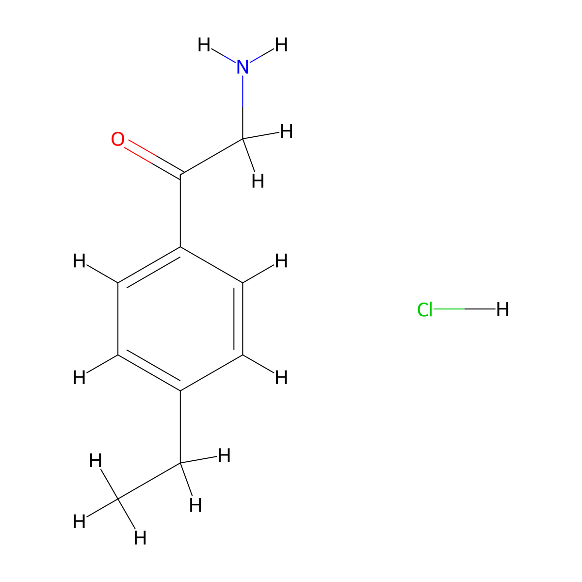 2-Amino-1-(4-ethylphenyl)ethan-1-one hydrochloride molecular structure, CAS 200069-10-9
