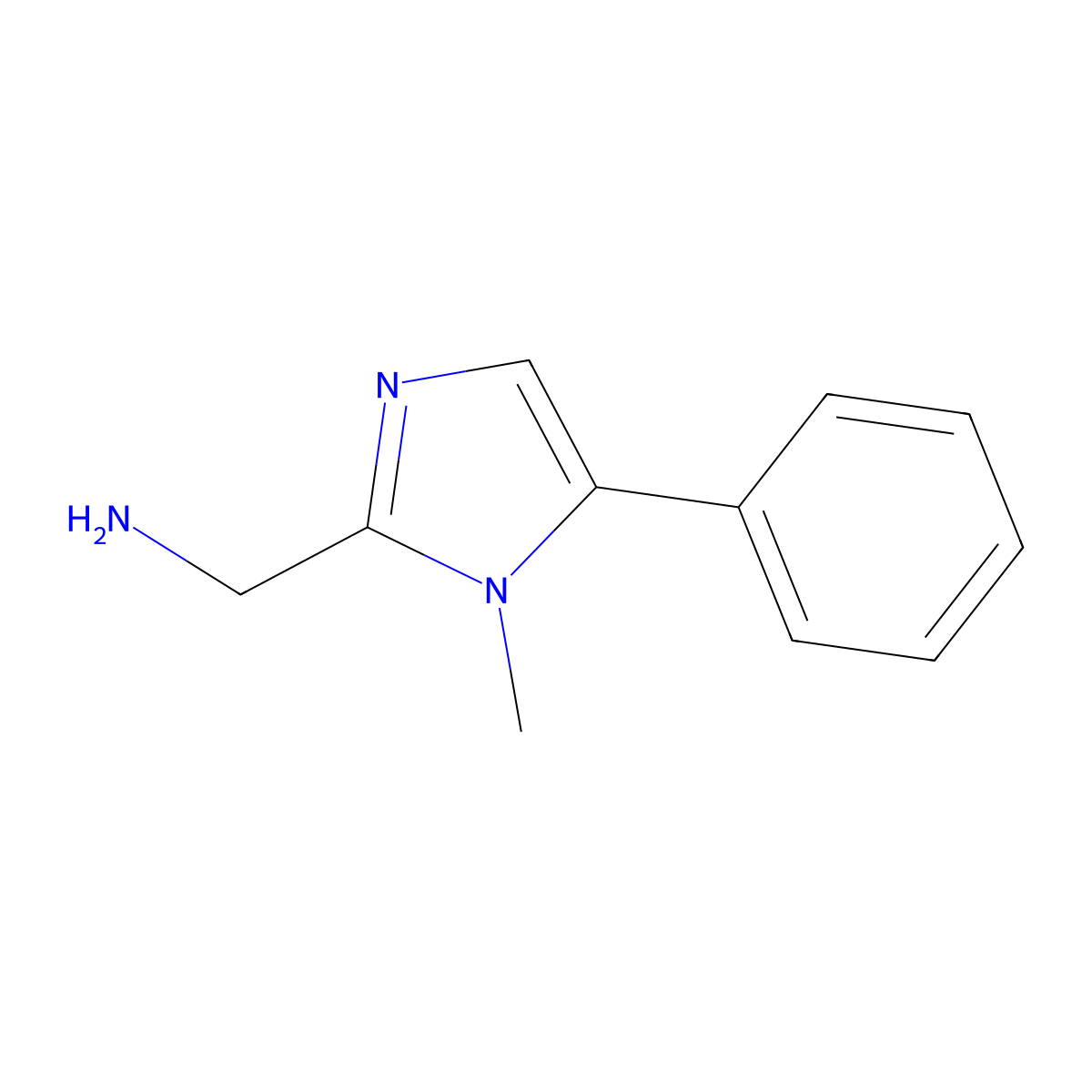 1-(1-methyl-5-phenyl-1H-imidazol-2-yl)methanamine molecular structure, CAS 200069-99-4
