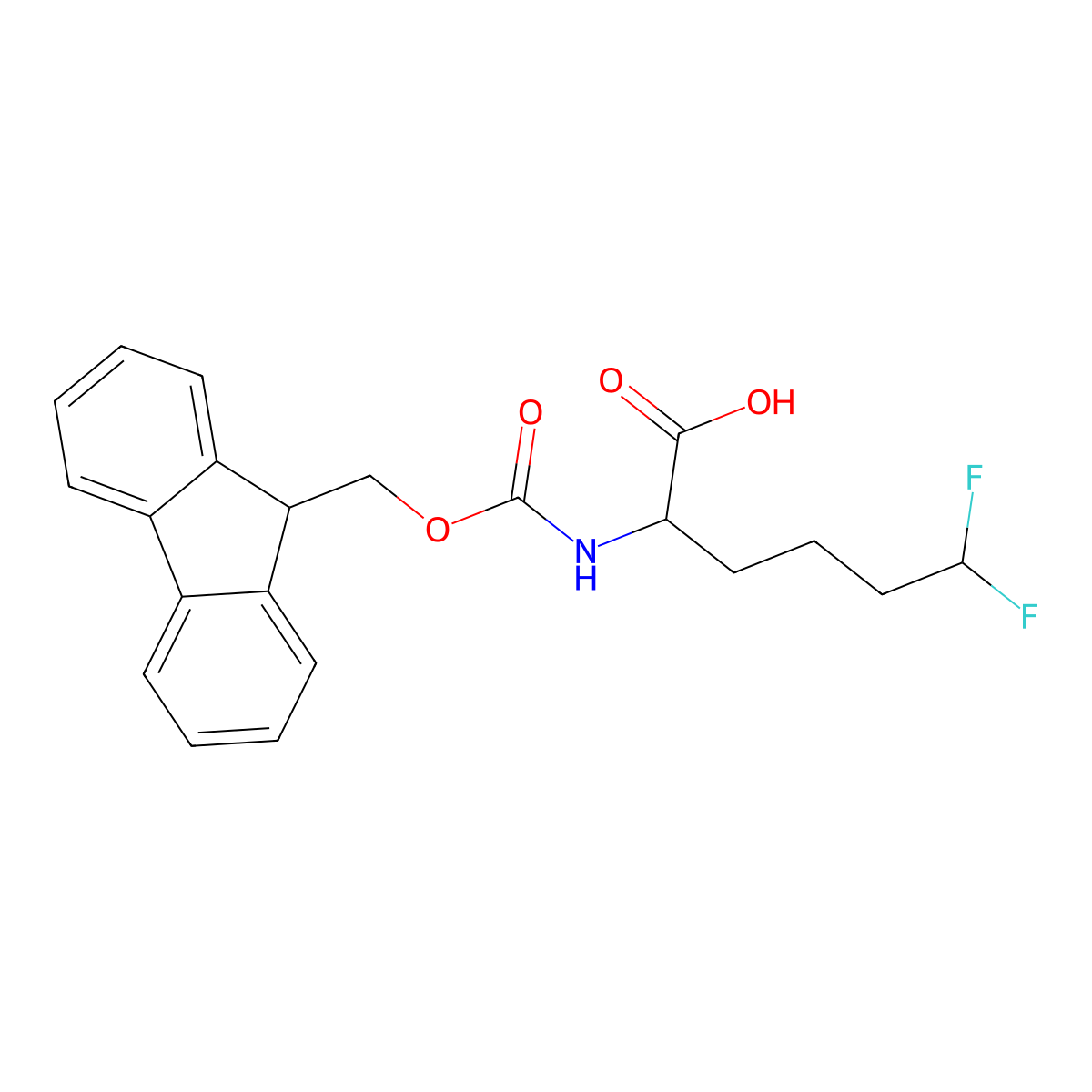 2-({[(9H-fluoren-9-yl)methoxy]carbonyl}amino)-6,6-difluorohexanoic acid molecular structure, CAS 2000698-37-1