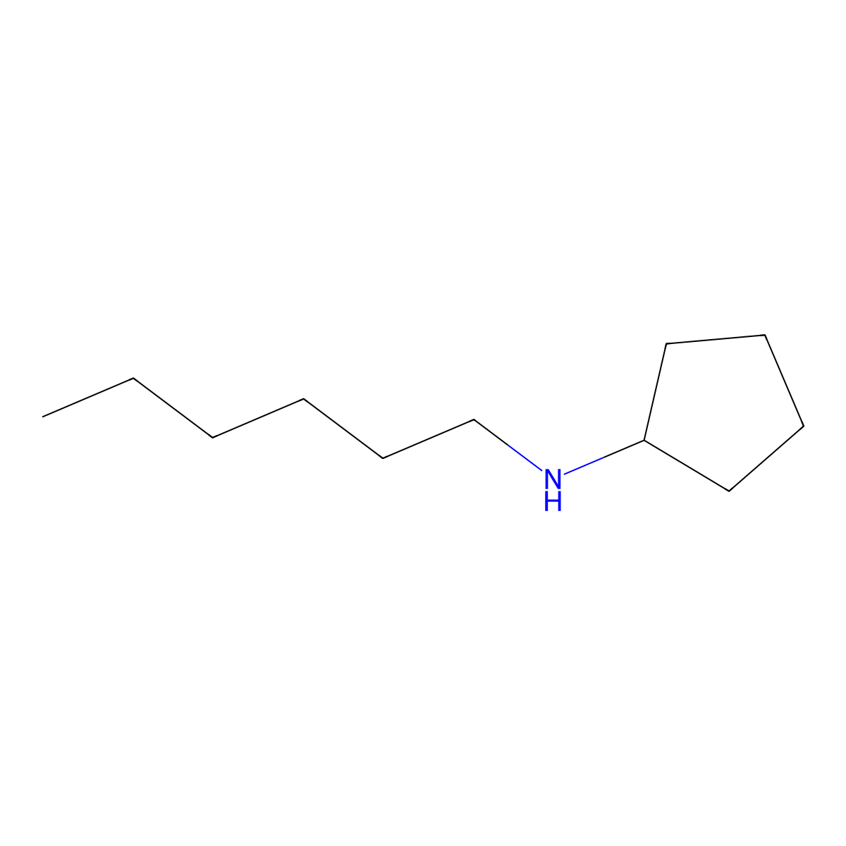 N-Hexylcyclopentanamine molecular structure, CAS 20007-10-7