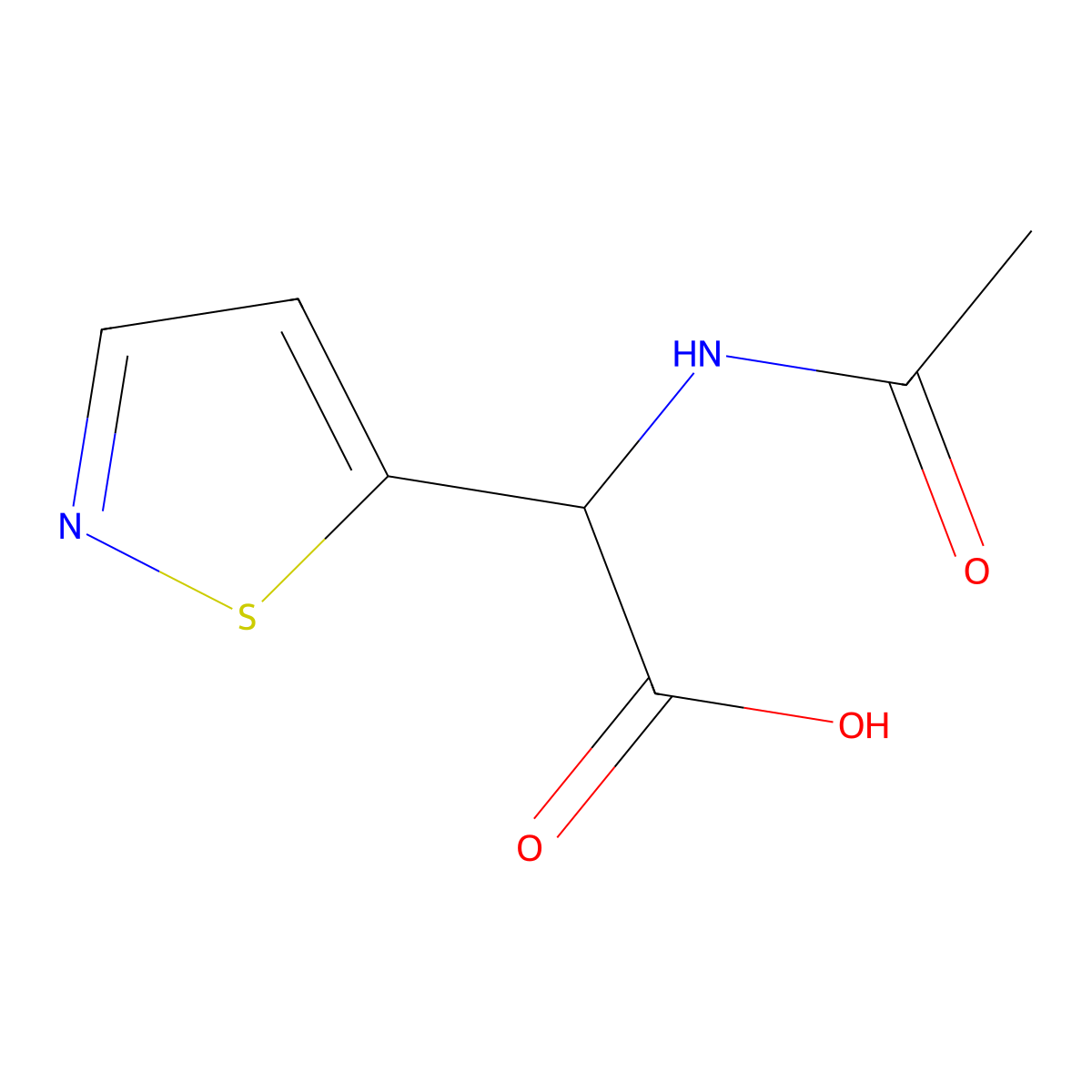2-Acetamido-2-(1,2-thiazol-5-yl)acetic acid molecular structure, CAS 2000721-21-9