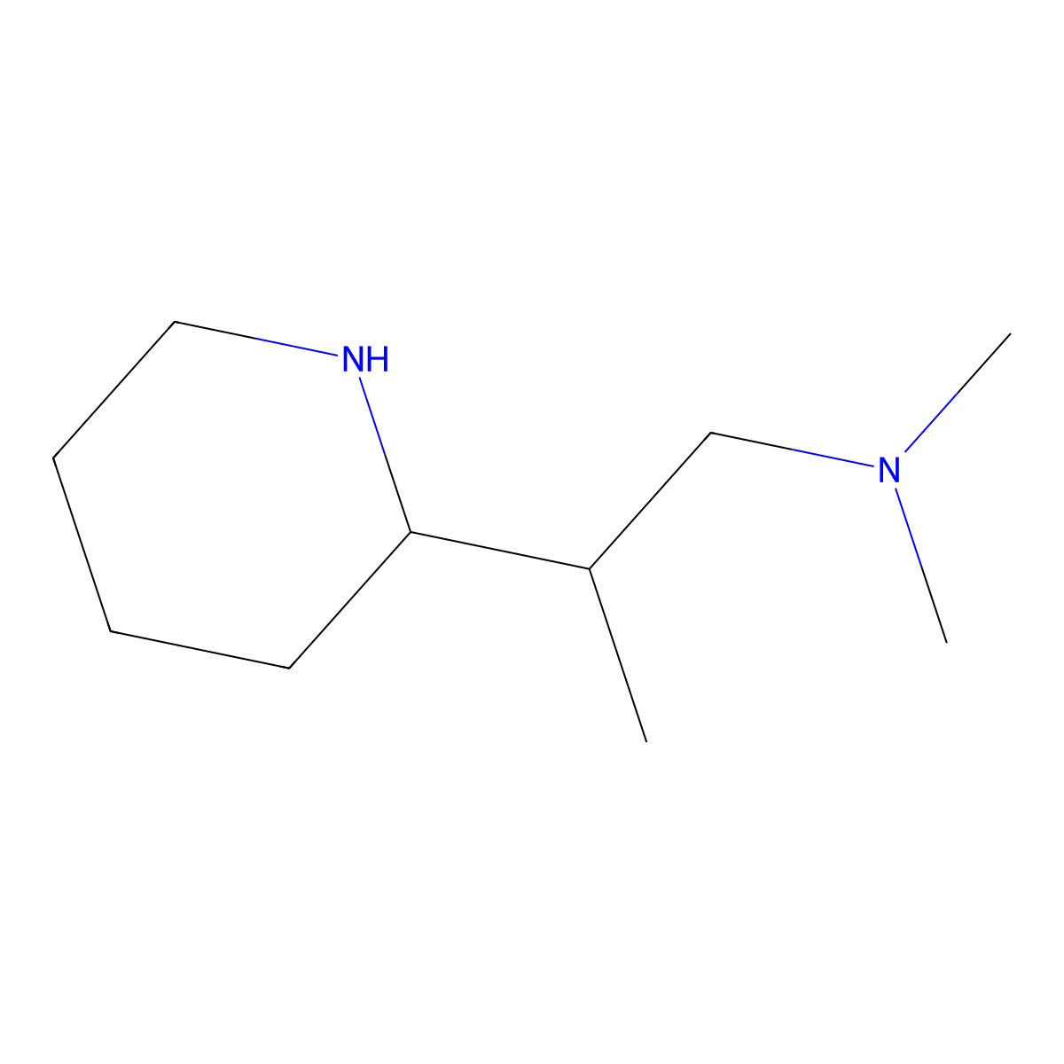 Dimethyl(2-(piperidin-2-yl)propyl)amine molecular structure, CAS 2000827-52-9
