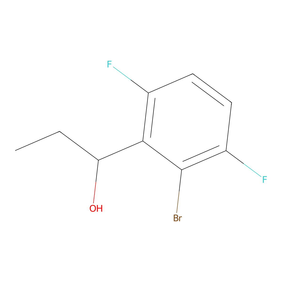 2-Bromo-alpha-ethyl-3,6-difluorobenzenemethanol molecular structure, CAS 2000846-16-0