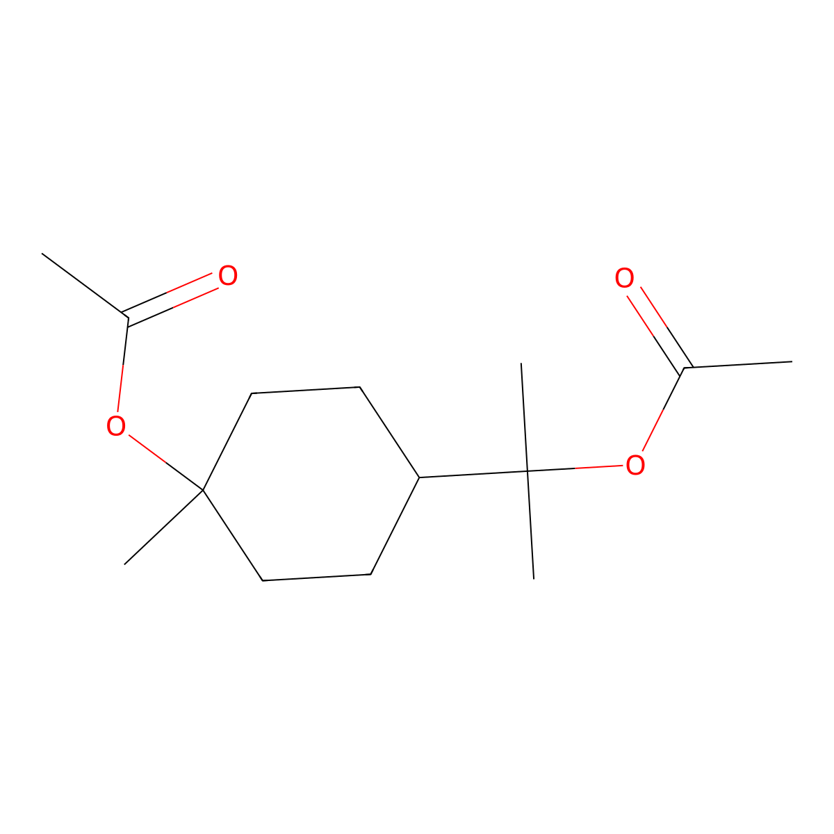 Cyclohexanemethanol, 4-(acetyloxy)-alpha,alpha,4-trimethyl-, 1-acetate molecular structure, CAS 20009-20-5