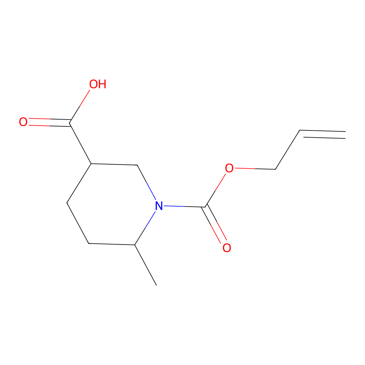 6-Methyl-1-[(prop-2-en-1-yloxy)carbonyl]piperidine-3-carboxylic acid molecular structure, CAS 2000922-49-4