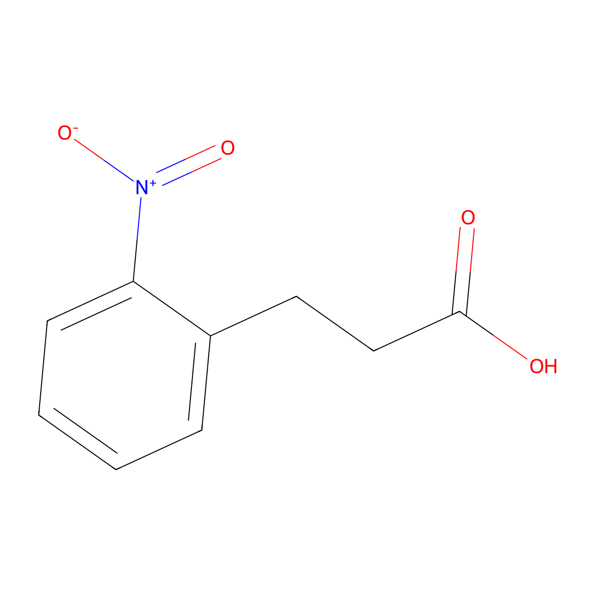 3-(2-Nitrophenyl)propionic acid molecular structure, CAS 2001-32-3