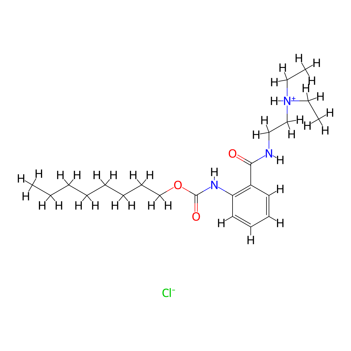 Carbanilic acid, o-((2-(diethylamino)ethyl)carbamoyl)-, octyl ester, hydrochloride molecular structure, CAS 2001-84-5
