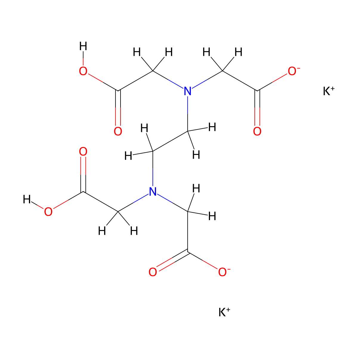edetate dipotassium anhydrous molecular structure, CAS 2001-94-7