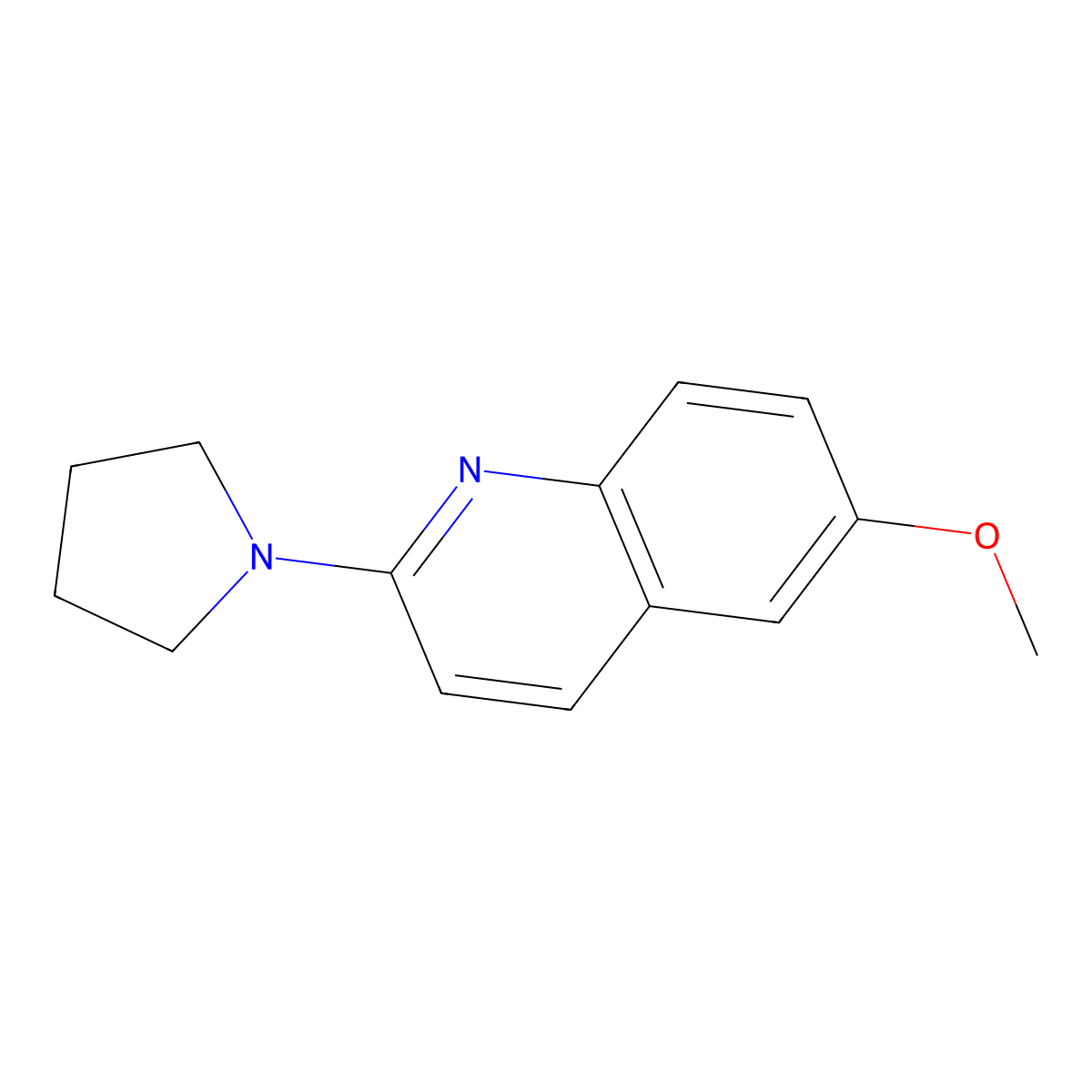 6-Methoxy-2-(pyrrolidin-1-yl)quinoline molecular structure, CAS 2001012-99-1