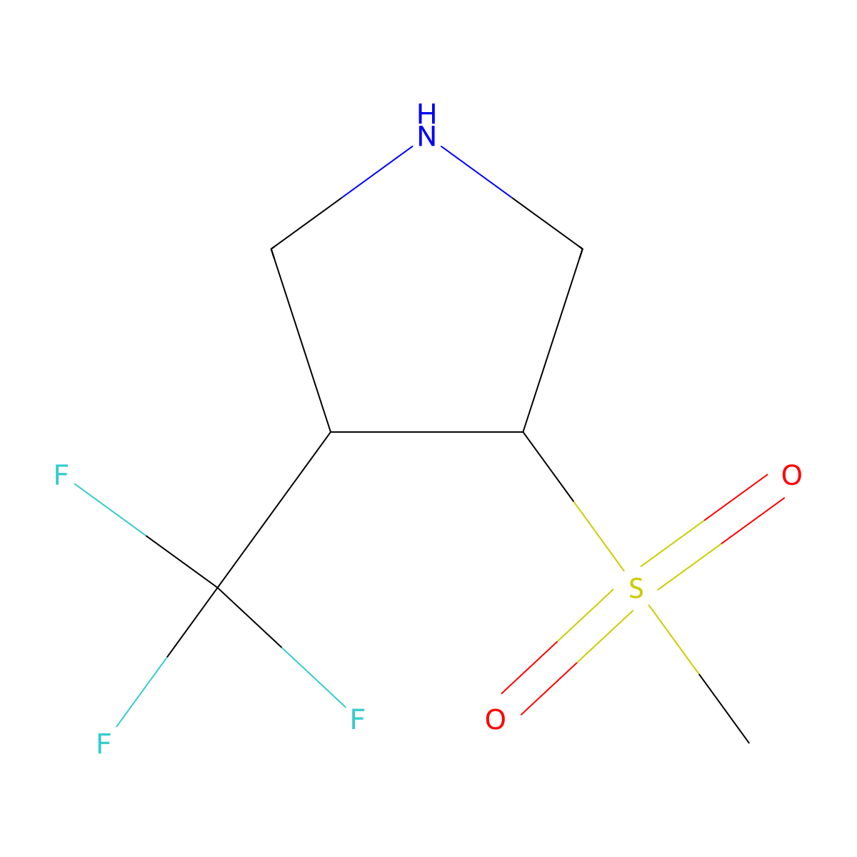(3S,4S)-3-Methylsulfonyl-4-(trifluoromethyl)pyrrolidine molecular structure, CAS 2001025-85-8