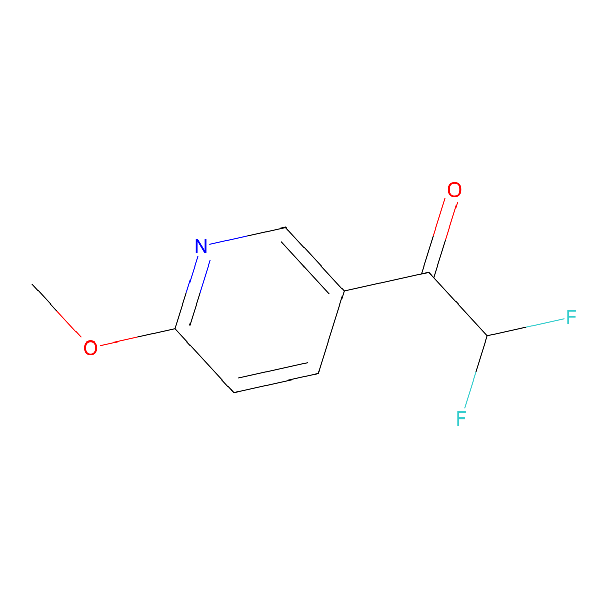 2,2-Difluoro-1-(6-methoxypyridin-3-yl)ethan-1-one molecular structure, CAS 2001039-78-5