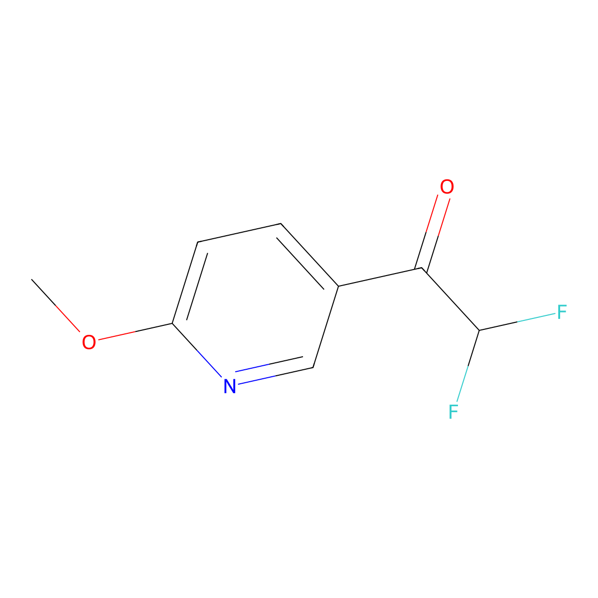 2,2-Difluoro-1-(6-methoxypyridin-3-yl)ethan-1-one molecular structure, CAS 2001039-78-5