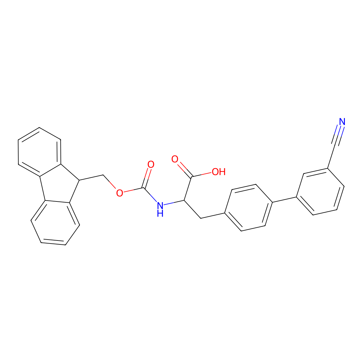Fmoc-L-bph3CN-OH molecular structure, CAS 2001041-42-3