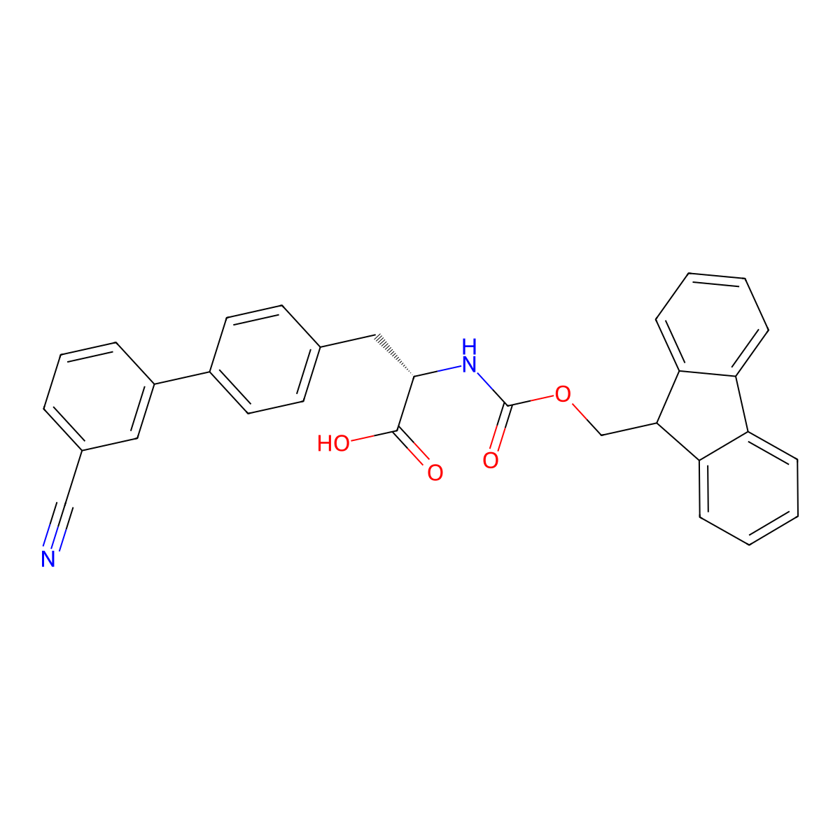 Fmoc-L-bph3CN-OH molecular structure, CAS 2001041-42-3