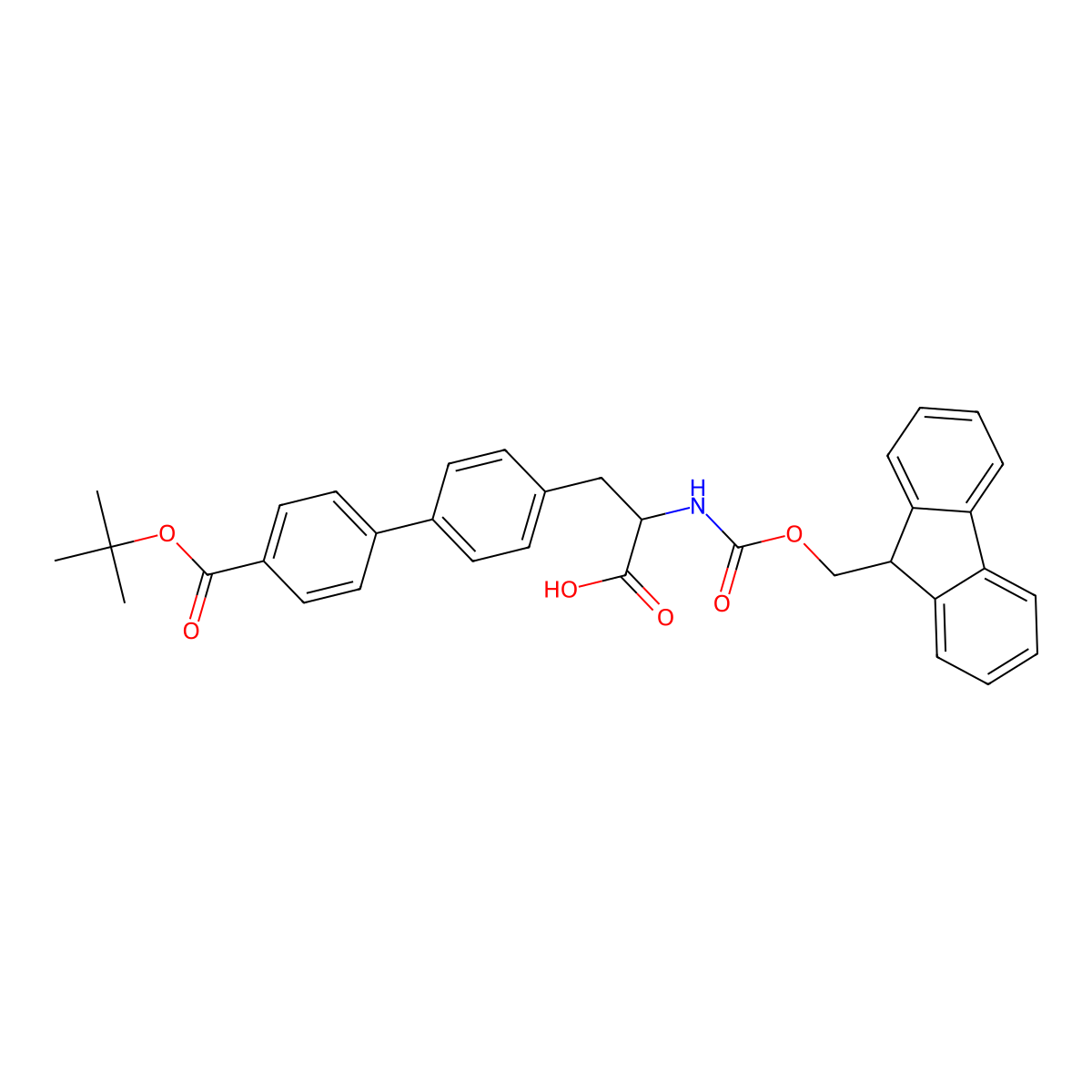 Fmoc-(S)-3-(4-(tert-butoxycarbonyl)biphenyl-4-yl)-alanine molecular structure, CAS 2001041-43-4