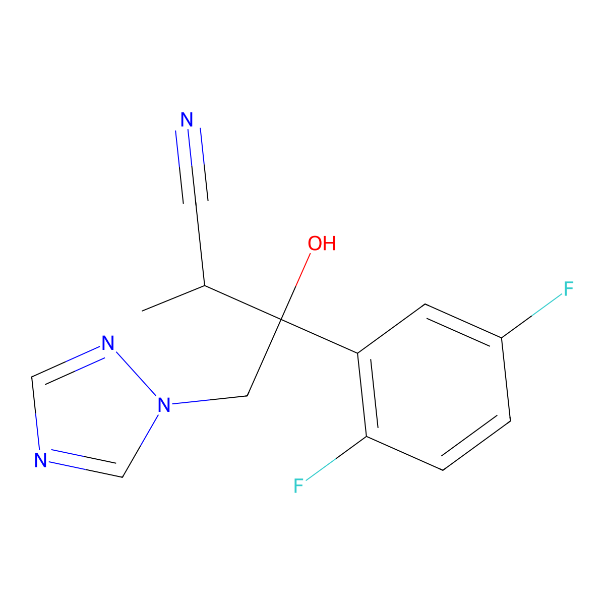 (2R,3R)-3-(2,5-Difluorophenyl)-3-hydroxy-2-methyl-4-(1H-1,2,4-triazol-1-yl)butanenitrile molecular structure, CAS 2001052-01-1