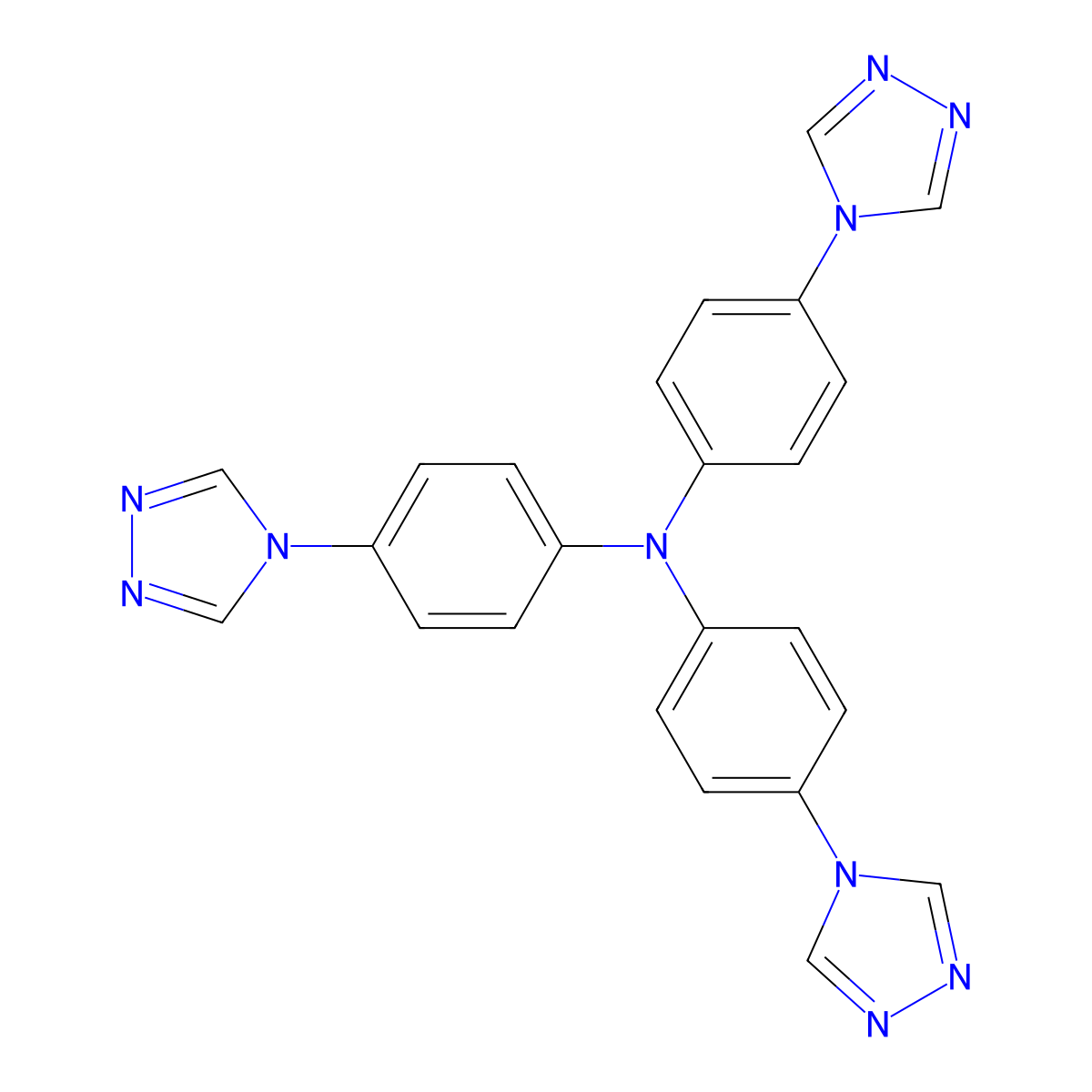 Tris(4-(4H-1,2,4-triazol-4-yl)phenyl)amine molecular structure, CAS 2001066-82-4